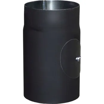 Kouřovod Roura 160mm, kouřová, s revizním otvorem, 1,5mm, délka 1m, ocel černá