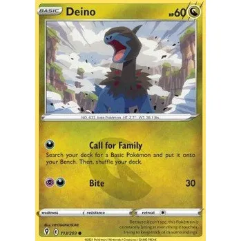 Karetní hra Pokémon EVS 113/203 Deino - Evolving Skies Stav: Near Mint, Verze: REVERSE HOLO