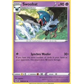 Sběratelská karetní hra Pokémon EVS 069/203 Swoobat - Evolving Skies Stav: Near Mint, Verze: REVERSE HOLO
