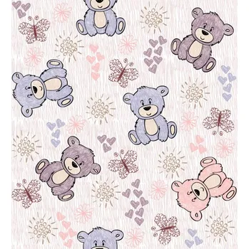 Softshell potisk medvídci, metráž, látka funkční materiál