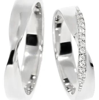 Prsten Zlatnictví Helios Zlaté snubní prsteny ER-102 Kameny: Se Zirkony