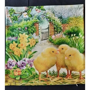 Povlak na dekorativní polštářek Povlak na polštářek velikonoční Kuřata