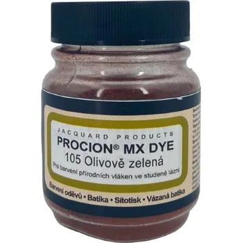 Výtvarná barva Jacquard Reaktivní barvy na batikování Procion MX 19g olivová zelená 105