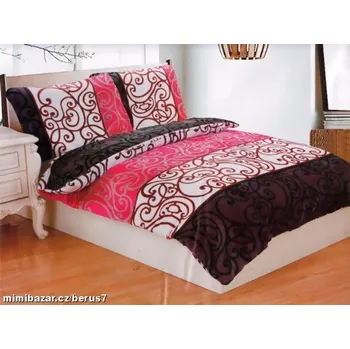 Povlečení POVLEČENÍ NA VELKOU POSTEL mikroplyš ORNAMENT PINK