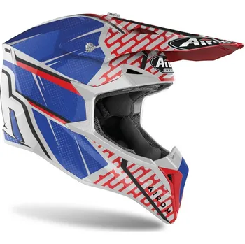 Helma na motorku Airoh 2023 motokros helma WRAAP Idol červená / modrá/ lesklá velikost M
