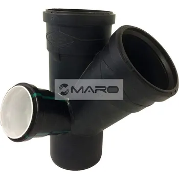 Vodovodní potrubí Huliot Ultra Silent Odbočka paneláková odpadní, tichá 67,5° 110 x 110 x 75 mm, levá, nízká, 1107567NL