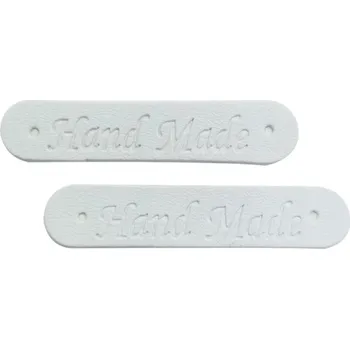 Dárková visačka Pro Háčkování Hand Made koženková cedulka bílá oválná