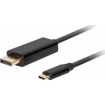 Video kabel Lanberg USB-C(M)->DisplayPort(M) kabel 0,5m 4K 60Hz černá