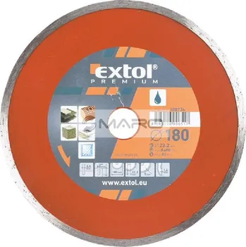 Řezný kotouč Extol Premium Kotouč diamantový řezný celoobvodový pro mokré řezání 180 x 22,2 x 2,8 mm, 108734
