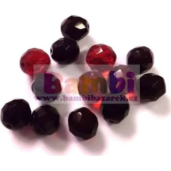 Šperk Korálky broušené/ohňovky - červená tmavá rubínová > Ø12mm (250 gramů)