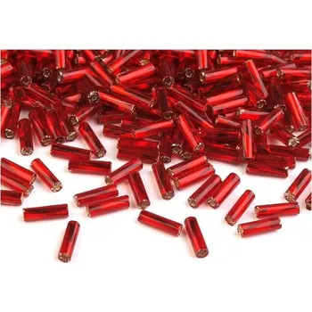 Dětské navlékací korálky Rokajl PRECIOSA - čípky červená> 10mm (sáček 20g)