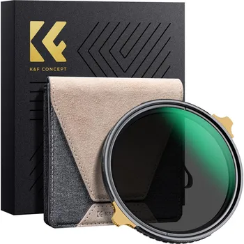 K&F Concept 82mm ND Filters ND2-32 Adjustable, HD Ultra-Thin Copper Frame, 36-Layer Anti-Reflection Green Film, Nano-X PRO Series