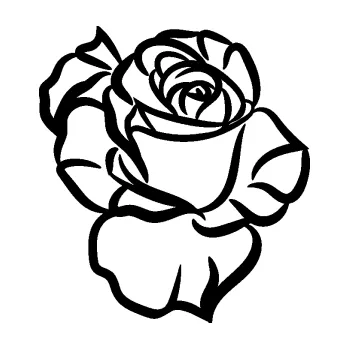 Samolepící dekorace SAMOLEPKA Růže 006 pravá (01 - černá) NA AUTO, NÁLEPKA, FÓLIE, POLEP, TUNING, VLASTNÍ TEXT, TISK, AUTOSAMOLEPKY.cz, POLEPY, OBRÁZEK, LOGO, SAMOLEPKY