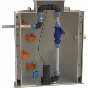 jímka Přečerpávací stanice dvouplášťová gravitační PSDG-3 - rodinný dům