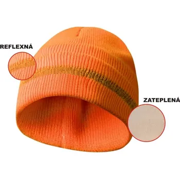 Rybářské oblečení Zateplená čepice s reflexním páskem - oranžová