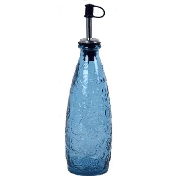 Sklenice Lahev z recyklovaného skla s nálevkou FLORA, modrá, 0,3 L (DOPRODEJ) (balení obsahuje 1ks)|Vidrios San Miguel|Recycled Glass