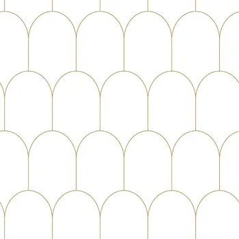 Tapeta Bílá vliesová tapeta, geometrický obloukový vzor 139139, Art Deco, Esta