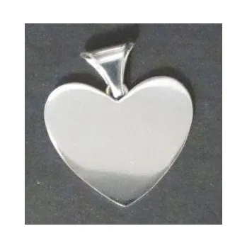 Přívěsek Velké placaté srdce - přívěsek ze stříbra