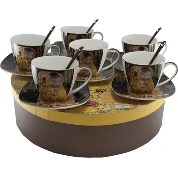 Home Elements Luxusní souprava na čaj, Klimt Polibek tmavý Home Elements