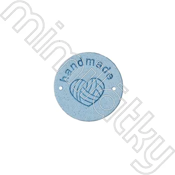 Nášivka Nášivka handmade se srdíčkem kulatá modrá