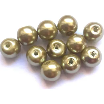 Materiál na výrobu šperku voskové perly 8 mm tm. zelené