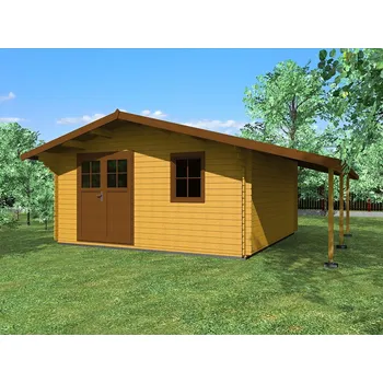 Zahradní domek Laura EKO DD 400x400 33 mm + přístřešek