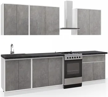 Kuchyňská linka Kuchyně Nueva A 220/220 cm bílá/beton