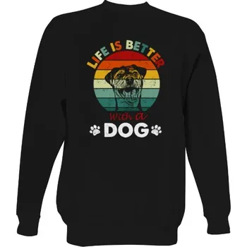 Pánská mikina Mikina bez kapuce Unisex s potiskem Better with a dog pánské