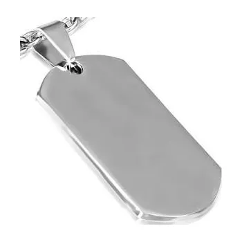 Přívěsek Ocelová destička se zaoblenými rohy - varianta 6 - ocelový přívěsek