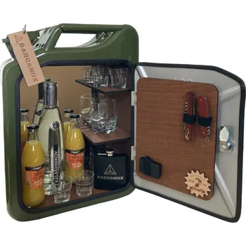 Dárkový potravinový koš Kanystr bar se zrcadlem, hnědé dřevo