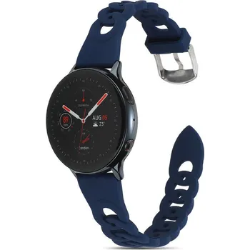 Příslušenství k chytrým hodinkám eses Silikonový řemínek splétaný pro Samsung Galaxy Watch 4, 5, 6, 7 - Tmavě modrý, 20 mm