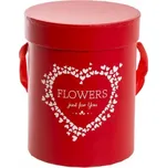 Flower box červený se srdíčkem 15x18 cm