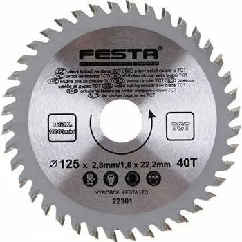 Pilový kotouč Pilový kotouč do dřeva TCT 125mm/22.2/40 zubů (řezný pilový kotouč na dřevo)