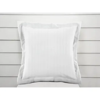 Povlak na polštářek Damaškový povlak na polštář s lemem Atlas Gradl DM-010 Bílý - proužky 1 cm 40 x 60 cm