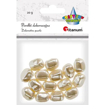 Korálek Korálky plast., BÍLÉ KROUC. PERLY, 12x16mm, 20g