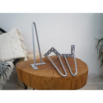 Stolová podnož Treesome Industrial Hairpin Podnož Noha 2 ramenná Stříbrná 1ks Rozměr: 70 cm