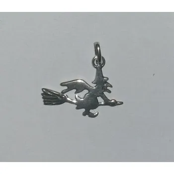 Přívěsek Čarodějnice na koštěti - stříbrný přívěsek