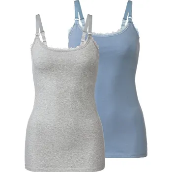 esmara® Dámský top na kojení s BIO bavlnou, 2 kusy (světle modrá/šedá, XS(32/34))