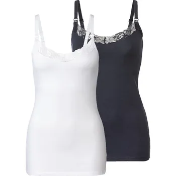 esmara® Dámský top na kojení s BIO bavlnou, 2 kusy (námořnická modrá / bílá, XS(32/34))