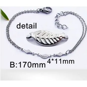 Řetízek Ocelový náramek zdobený - 17cm délka