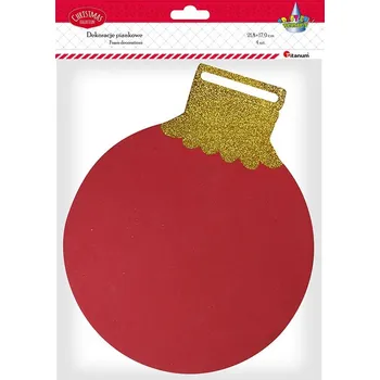 Vánoční dekorace Pěnová dekorace, vánoční ozdoby, červené, 218x179mm, 4ks/bal.