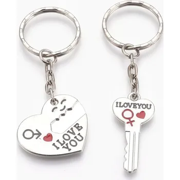 Párová klíčenka, 83mm, platina, 1ks