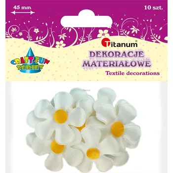 Textil. dekorace, kopretina, 45mm, 10ks/bal.