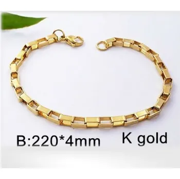 Řetízek 22cm ocelový náramek ve zlaté barvě, 4mm široký