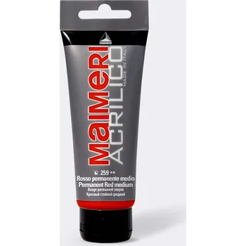 Vodová barva Akrylová barva Maimeri Acrilico 75 ml - červená permanentní střední 259