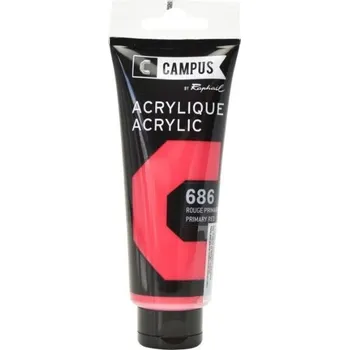 Vodová barva Akrylová barva Raphael 686 - Primary red - Šarlatová červená 100 ml