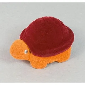 Dárková krabička Sametová krabička na šperky - oranžovobordová želva