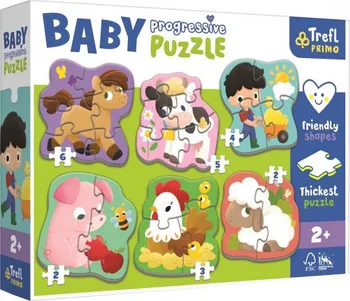 puzzle pro nejmenší Trefl Baby Farma 6v1 2,2,3,4,5,6 dílků