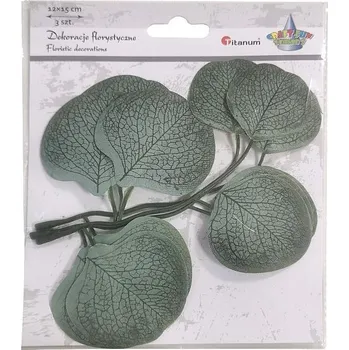 Vánoční dekorace Větev, Listy na větvičce - drátku, 12x15 cm, 3ks/bal.