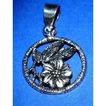 Přívěsek Květ v kruhu - přívěsek ze stříbra